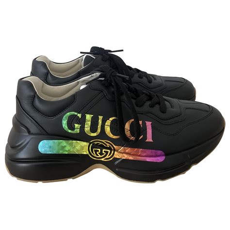 gucci rhyton black sneaker|gucci rhyton price.